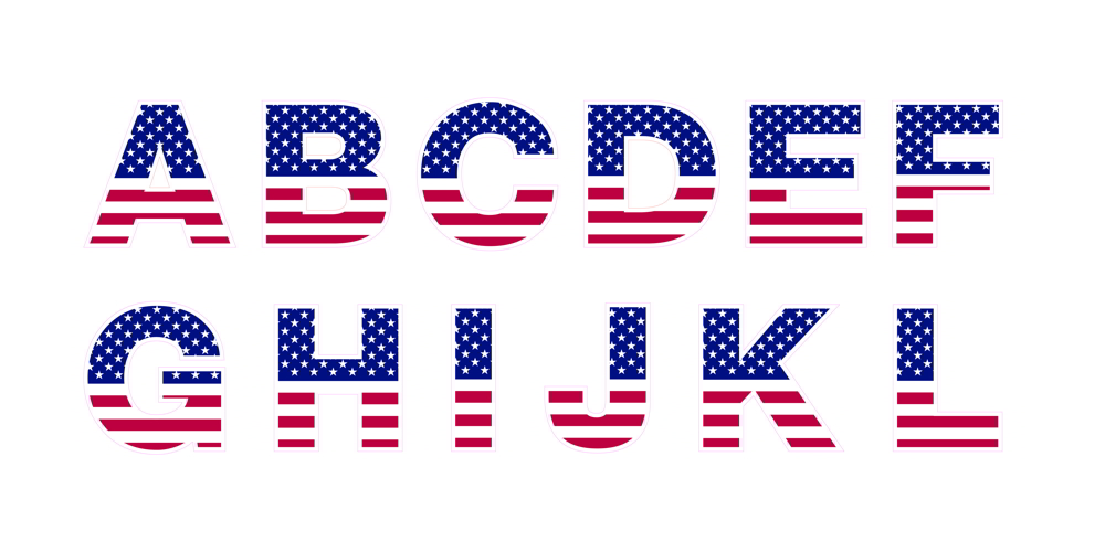 Patriotic Flag Alphabet Template